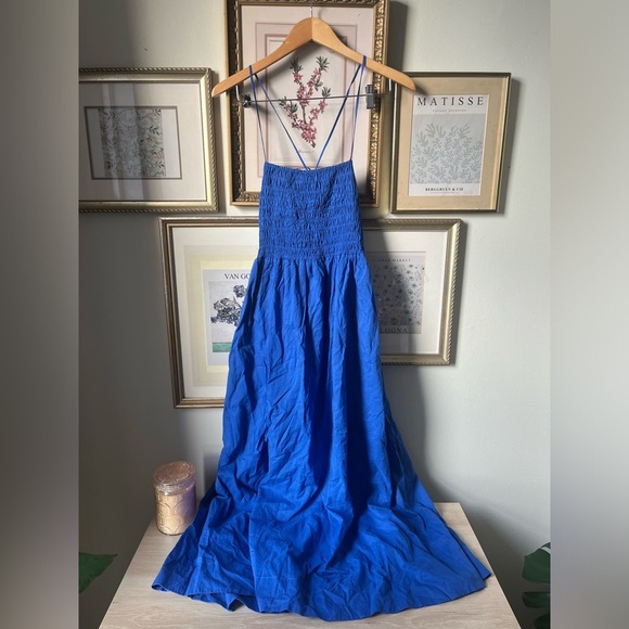 Faithfull the Brand Agolde Midi Dress Sicilian Blue XXL - Picture 10 of 11